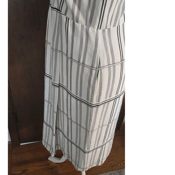 Beautiful Lewit Grid Check Cap Sleeve Dress In Ivory & Black Grid Stripe size 8 - Picture 7 of 11